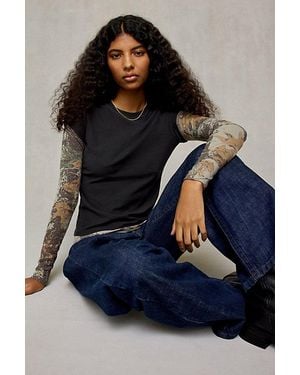 BDG Double Layer Long Sleeve Spill The Tee - Blue