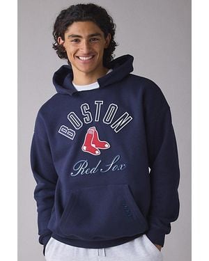 Pro Standard Uo Exclusive Mlb Team Logo Notched Collar Hoodie Sweatshirt - Blue