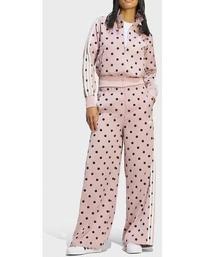 adidas Originals Satin Polka Dot Wide Leg Pants - Red