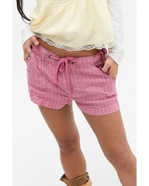 BDG 5-pocket Linen Shorts - Pink