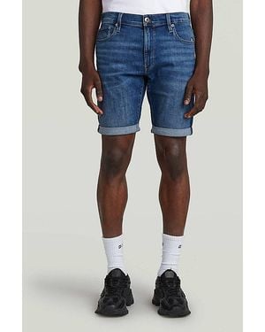 G-Star 3301 Slim Denim Shorts - Blue
