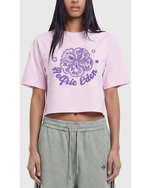 AELFRIC EDEN Cropped Floral Motif Tee - Purple
