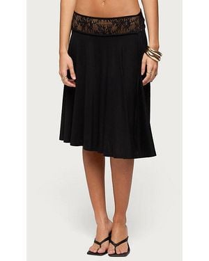 Edikted Winonah Crochet Waist Midi Skirt - Black