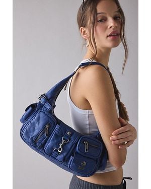 Silence + Noise Emily Washed Faux Leather Shoulder Bag - Blue