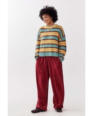 BDG Stripe Brushed Knit Jumper - Red