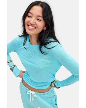 Jaded London Mist Long Sleeve Relaxed Top - Blue