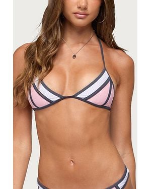 Edikted Adrie Contrast Triangle Bikini Top - Black
