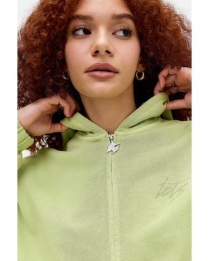 iets frans... Zip-through Bubble Hem Hoodie - Green