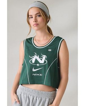Nike Sportswear Sleeveless Cropped Jersey Top - Green