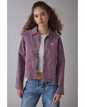 Obey Donovan Tulip Wrinkle Wash Zip-Front Chore Jacket - Purple