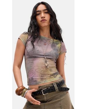 Urban Outfitters Uo Frankie Print Short Sleeve Tee At - Multicolour