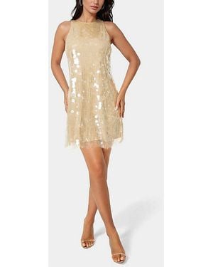 Bebe Clear Sequin Dress - Natural
