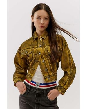 BDG Ari Acid-wash Denim Trucker Jacket - Brown