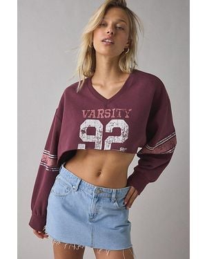 Out From Under Hang Back V-Neck Long Sleeve Cropped Pullover - Multicolor