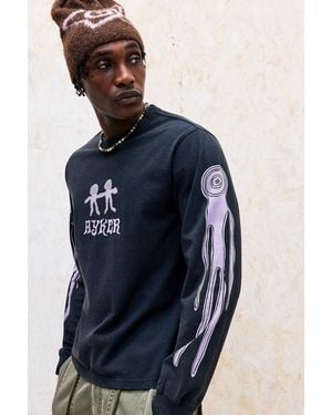 Ayker Black Totem Long Sleeve Graphic Tee - Blue