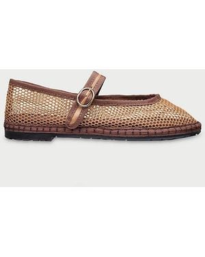 Flabelus Isabella Mesh Mary Jane Flat - Brown