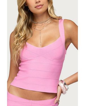Edikted Ianthe Knit Bandage Top - Pink