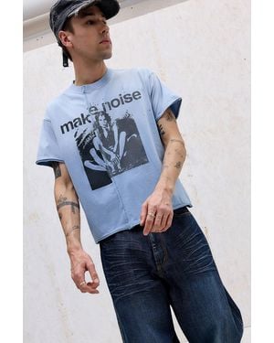 Jaded London Make Noise Spliced Graphic Tee - Blue