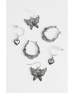 Silence + Noise Silence + Noise Butterfly Earrings 3-pack - Metallic