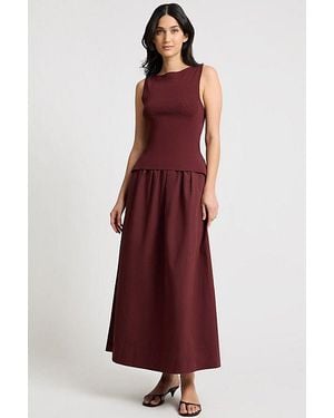 Onia Boatneck Mix Media Dress - Red