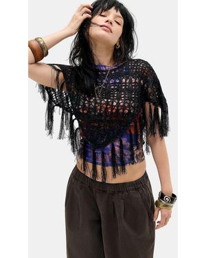 Urban Outfitters Uo Leena Poncho - Black
