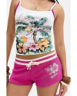 iets frans... Towelling Micro Shorts - Pink