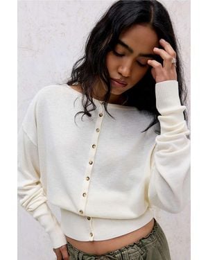 Urban Outfitters Uo Daley Batwing Cardigan - Natural
