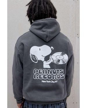 Urban Outfitters Uo Peanuts Record Hoodie - Grey