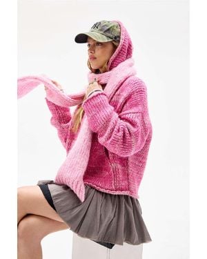 Urban Outfitters Uo Rosie Slub Skinny Scarf - Pink