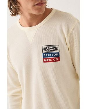 Brixton Ford Service Dept Graphic Long Sleeve Tee - Natural