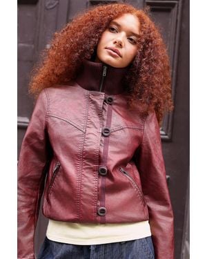 BDG Rocco Faux Leather Jacket - Multicolour