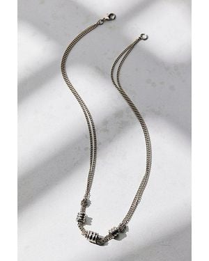 Urban Outfitters Nash Double-Chain Necklace - Gray