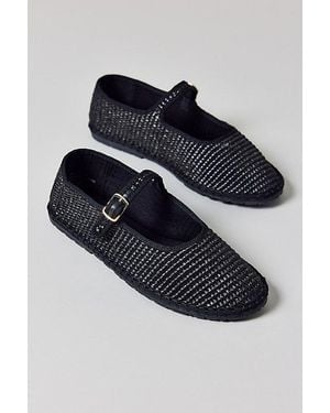 Urban Outfitters Uo Madeline Raffia Mary Jane Ballet Flat - Blue