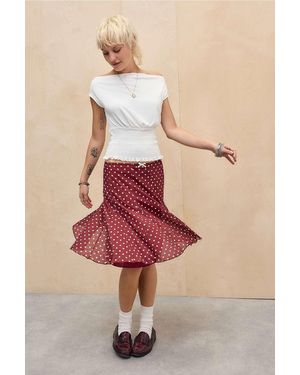 Urban Outfitters Uo Joni Godet Midi Skirt - Pink