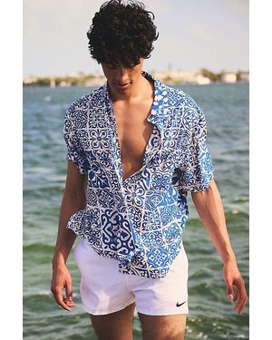 Urban Outfitters Uo Printed Vacation Shirt Top - Blue