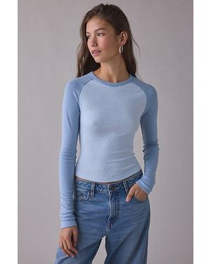 Lioness Bronx Raglan Long Sleeve Baby Tee - Blue
