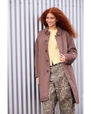 BDG Rayne Trench Coat Jacket - Brown