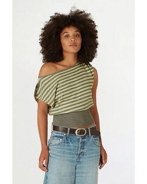 BDG Bailey Banded Short Sleeve Dolman Sweater - Green