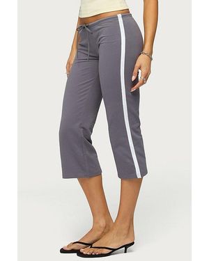 Edikted Milene Contrast Terry Capri Pants - Blue