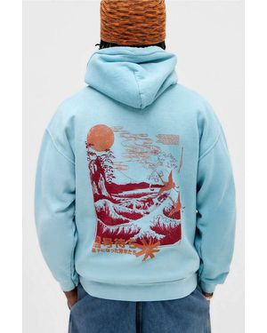 Urban Outfitters Uo Blue Asiatic Mountain Hoodie