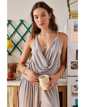 Out From Under Kiera Jersey Knit Twisted Cowl Neck Tank Top - Brown