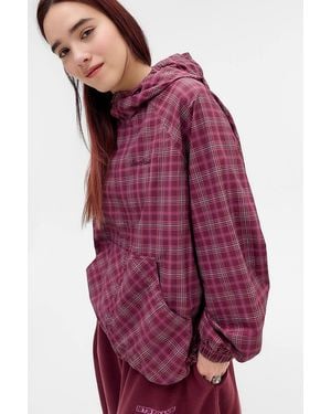 iets frans... Carter Check Water Resistant Windbreaker Jacket - Purple