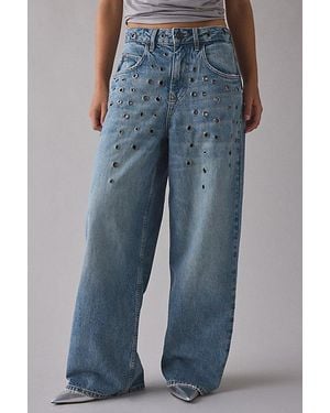 BDG Jaya Studded Eyelet Cutout Baggy Boyfriend Jean - Blue