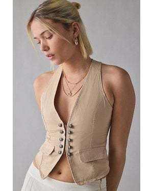 BDG Taryn Surplus Slim Vest Top Jacket - Natural