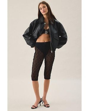 Out From Under Lily Sheer Lace Capri Pants - Black