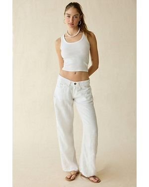 BDG Kayla Linen Low-Rise Pants - Natural
