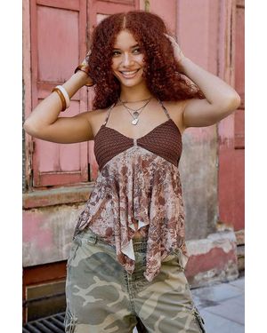 Silence + Noise Silence + Noise Brown Annalise Knit Bust Halter Top