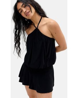 Silence + Noise Silence + Noise Livvy Slinky Halter Skort Dress - Black