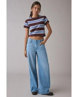 Wrangler Worldwide Ultra Soft Mid-Rise Wide Leg Jeans - Blue