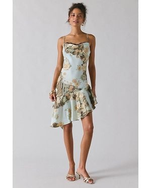 Kimchi Blue Cool Intentions Asymmetrical Satin Slip Midi Dress - White